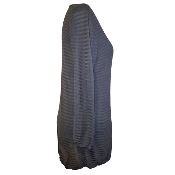 LOFT XL Navy Blue Sweater Rayon Stripe Semi Sheer Long Tunic Transitional Piece - Picture 4 of 6